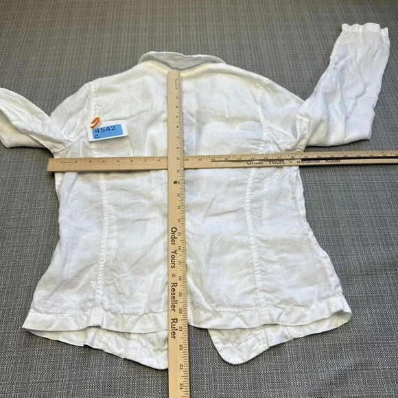 Coastal Euro 100% Linen Blazer Womens Small White Preppy Jacket Caslon - Picture 5 of 8